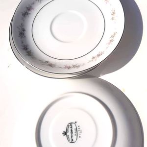 3 Replacement Saucers Small Plates Wyndham Fine China Japan Wilton 330 Pattern